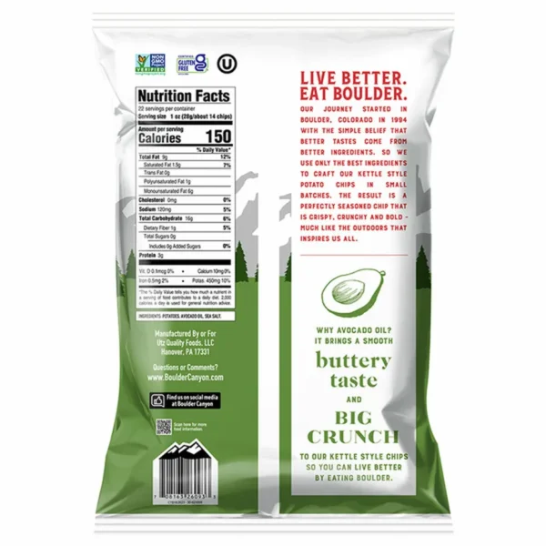 Boulder Canyon Avocado Oil Chips, 22 oz - Image 2