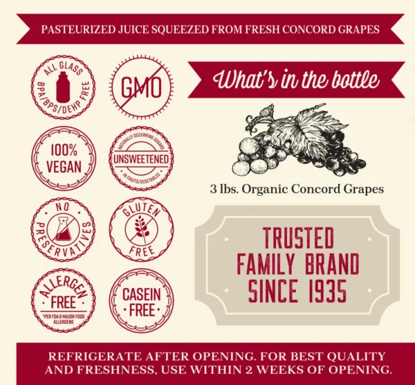 Organic Pure Concord Grape Juice | 32oz - Image 2